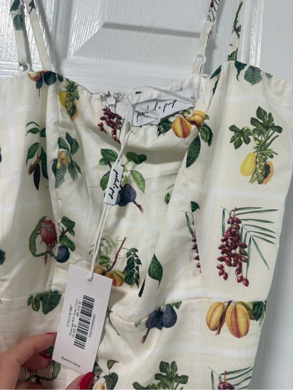 NWT Petal and Pup Cream Floral Tiered Maxi Dress with Spaghetti Straps - Picture 7 of 10